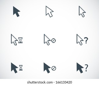 Vector black mouse cursor icons set