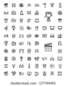 Vector Black Movie Icon Set