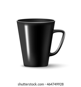 Vector Black mug cup isolated