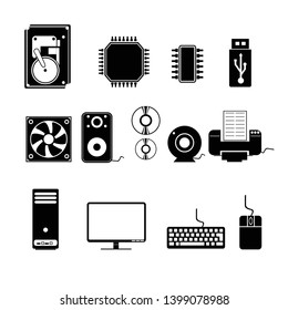 vector black multimedia icons set