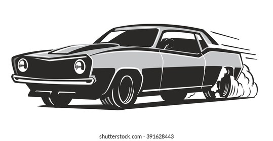 Vector Black Muscle Car Icon On Stock Vector (Royalty Free) 391628443 ...