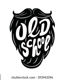 vector black mustaches and beard icon on white background