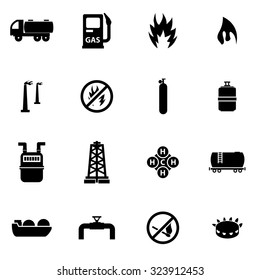 Vector black natural gas icon set