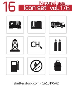 Vector black natural gas icons set