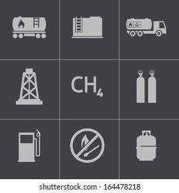 Vector black natural gas icons set