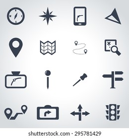 Vector Black Navigation Icon Set.