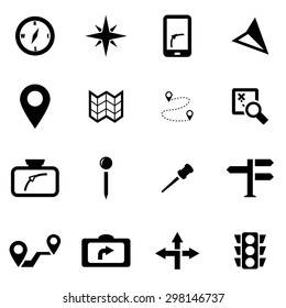 Vector black navigation icon set. 