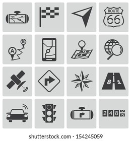 Vector black navigation icons set