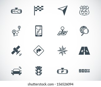Vector black navigation icons set