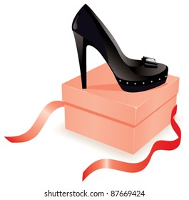 vector black new shoe on the box