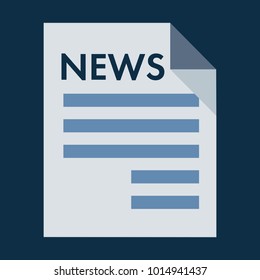 vector black newspaper icon isolated on background. Modern flat pictogram, business, marketing, internet. Trendy Simple vector symbol for web site design or button to mobile app. Logo illustration