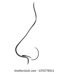 vector black nose icon on white background
