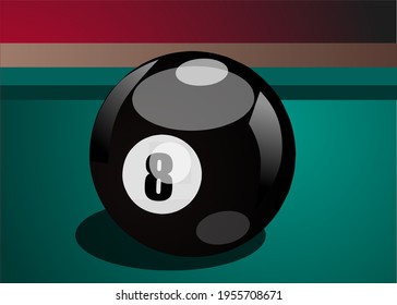 Vector negro número ocho bola de billar