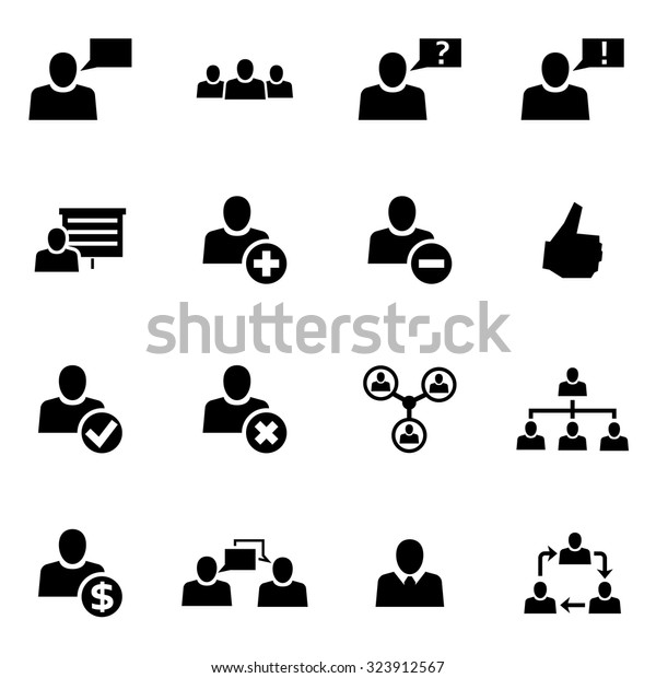 Vector Black Office People Icon Set
