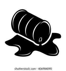 Vector black oil barrel icon. Oil barrel sign.