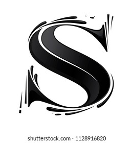 Vector black oil inspired custom S letter logo design