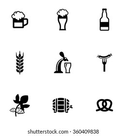 Vector black Oktoberfest icon set.