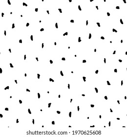 Vector Black on White Abstract Spots seamless pattern background. Perfect for fabric, scrapbooking and wallpaper projects.