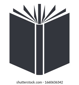 Vector Black Open Book Icon