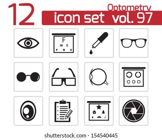 Vector Black  Optometry  Icons Set