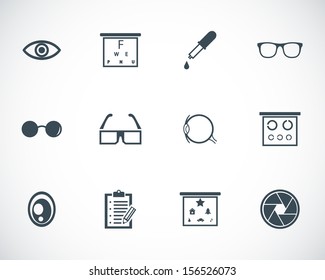 Vector Black  Optometry  Icons Set