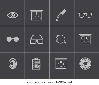 Vector Black  Optometry  Icons Set