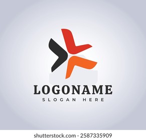 Vector Black orange modern business company logo design