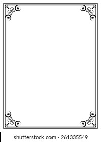 vector black ornate frame on a white background