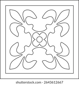 Vector black outline ancient Roman ornament elements. Classic European parts of patterns. Lilies and crowns
