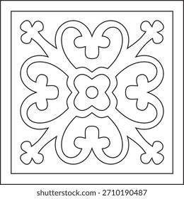 Vector black outline ancient Roman ornament elements. Classic European parts of patterns. Lilies and crowns
