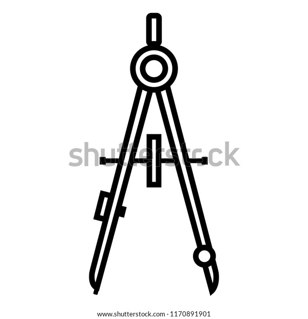 Vector Black Outline Icon Architecture Drafting Stock Vector (Royalty ...