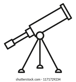 Vector Black Outline Icon - Astronomical Telescope