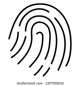 Vector Black Outline Icon - Fingerprint