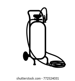 Vector black outline icon of gas cylinder isolated on white background