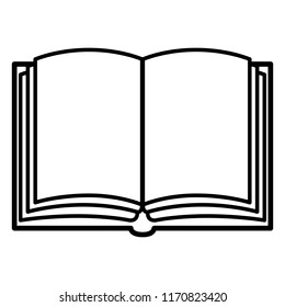 Vector Black Outline Icon - Open Blank Book