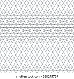 vector black outline triangle hexagon sacral geometry abstract seamless pattern isolated white background