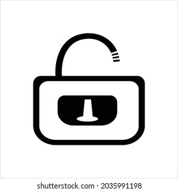 icono de candado negro vectorial en fondo blanco
