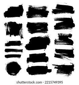 Pincel de pintura negra vectorial. Grunge cuadros de texto para el cartel.