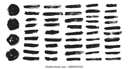 Textura de pincel negro vectorial. Pincel de textura de grunge negro.