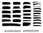 Vector black paint, ink brush stroke, brush, line or texture. Dirty artistic design element, box, frame or background  for text. 