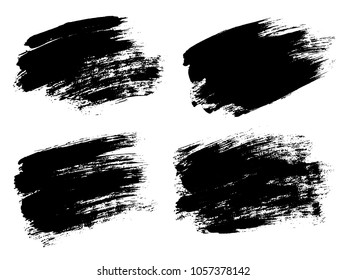 Vector black paint, ink brush stroke, brush, line or texture. Dirty artistic design element, box, frame or background for text. 