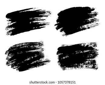 Vector black paint, ink brush stroke, brush, line or texture. Dirty artistic design element, box, frame or background for text. 