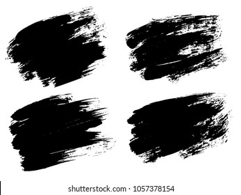 Vector black paint, ink brush stroke, brush, line or texture. Dirty artistic design element, box, frame or background for text. 