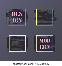 Vector black paint, ink brush stroke, brush, line or texture. Texture artistic design element, box, frame or background for text