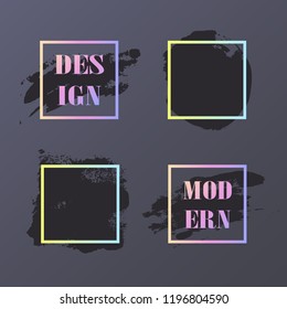 Vector black paint, ink brush stroke, brush, line or texture. Texture artistic design element, box, frame or background for text