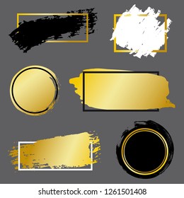 Vector black paint, ink brush stroke, brush, line or texture. Texture artistic design element, box, frame or background for text.