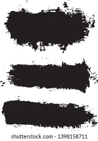Vector black paint, ink brush stroke, brush, line or texture. Dirty artistic design element, box, frame or background for text.