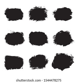 Vector black paint ink brush stroke.