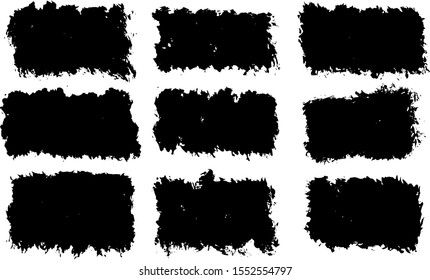 Vector Black Paint, Ink Brush Stroke, Brush, Line Or Texture. Dirty Artistic Design Element, Box, Frame Or Background For Text.