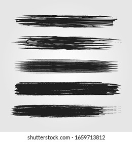 Vector black paint, ink brush stroke, brush, line or texture. Dirty artistic design element, 